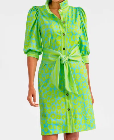 Gretchen Scott Swagger Mini Dress In Turquoise In Green