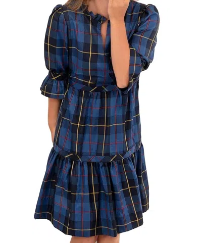 Gretchen Scott Teardrop Plaid Dress In Blue