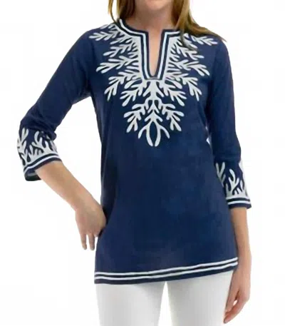 Gretchen Scott The Reef Tunic In Navy & White In Blue