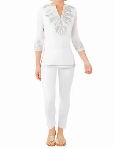 Gretchen Scott The Reef Tunic In White & Silver