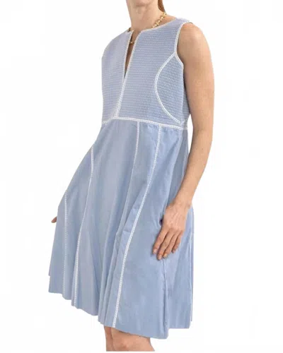 Gretchen Scott Trapunto Tango Dress In Periwinkle/white In Blue