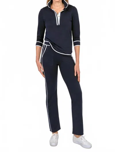 Gretchen Scott Trim It Up Sweatpants In Navy White In Blue