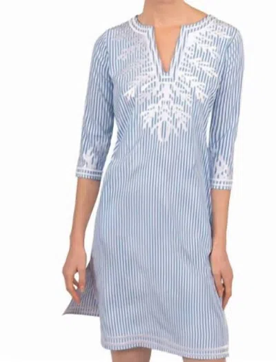 Gretchen Scott Tunic Top In Blue Stripes