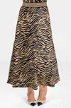 Gretchen Scott Twirl Skirt In Zebra Khaki In Brown