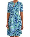 Gretchen Scott Twirly Whirly Short Sleeve Dress In Vintage Vines In Multi