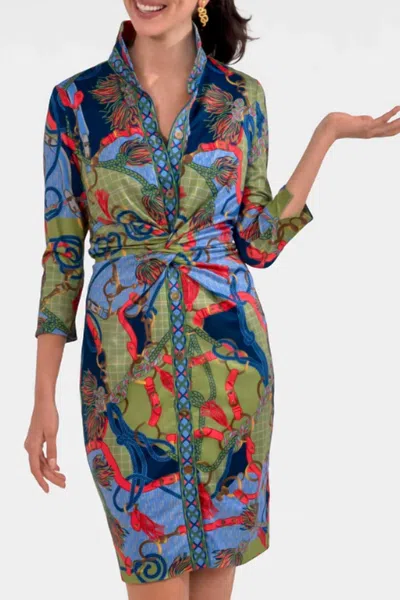 Gretchen Scott Twist And Shout Ditto Print Dress In Olive In Green