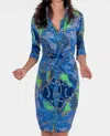 Gretchen Scott Twist And Shout Dress In Green/blue