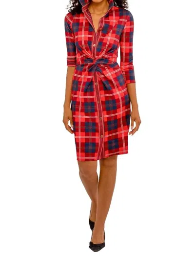 Gretchen Scott Twist And Shout Dress In Middleton Plaid Red