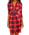 GRETCHEN SCOTT TWIST & SHOUT DRESS IN MIDDLETON PLAID RED