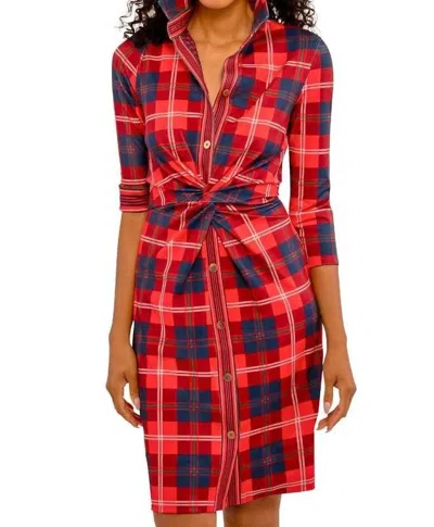 Gretchen Scott Twist & Shout Dress In Middleton Plaid Red In Multi