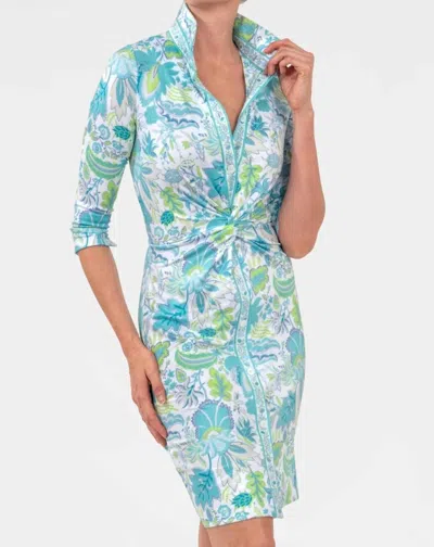 Gretchen Scott Twist & Shout Dress In Ocean - Turquoise In Multi