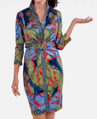 Gretchen Scott Twist & Shout Dress In Olive In Multi
