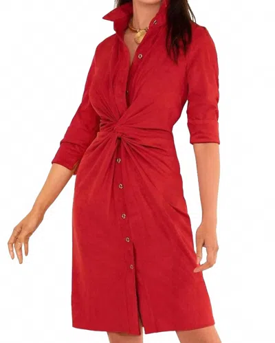 Gretchen Scott Twist And Shout Dress In Red Ultra Suede In Multi