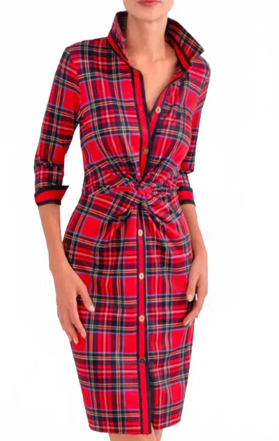 Gretchen Scott Twist And Shout Stewart Plaid Dress In Black Multi