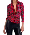 Gretchen Scott Twist And Shout Top In Red Multi In Red