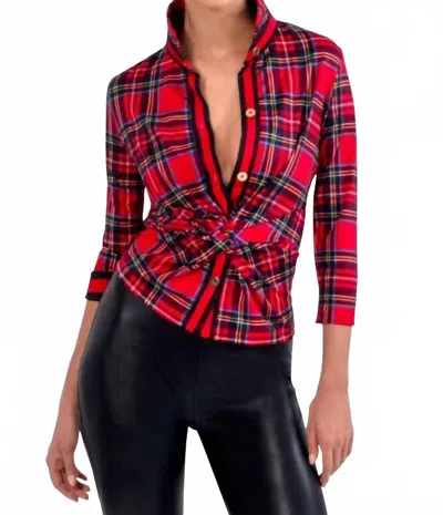 Gretchen Scott Twist And Shout Top In Red Multi
