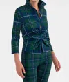 Gretchen Scott Twist And Shout Top Plaid In Green Multi In Green