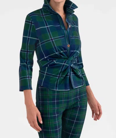 Gretchen Scott Twist And Shout Top Plaid In Green Multi