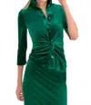 Gretchen Scott Twist And Shout Top In Emerald Velvet In Green
