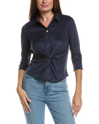 Gretchen Scott Twist Shout Top In Blue
