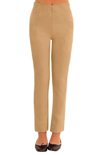 Gretchen Scott Ultra Suede Gripe Less Pant In Beige In Brown