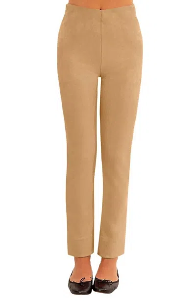 Gretchen Scott Ultra Suede Gripeless Pull On Pant In Beige