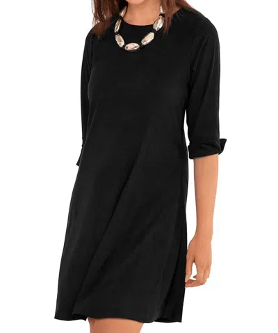 Gretchen Scott Ultra Suede Swinger Back Dress In Black