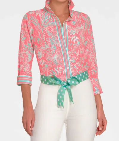 Gretchen Scott Vintage Vines Boyfriend Shirt In Multi Pastels
