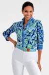 Gretchen Scott Vintage Vines Boyfriend Shirt In Navy In Multi