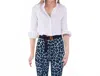 Gretchen Scott Priss Button Front Blouse In White In Multi