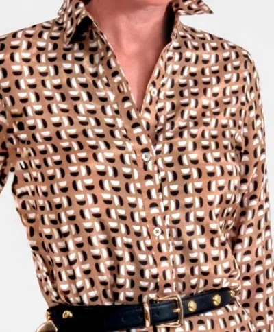 Gretchen Scott Waxing Crescent Blouse In Khaki In Brown