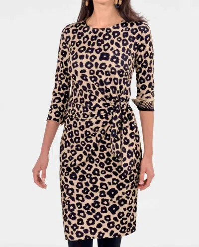 Gretchen Scott Wildcat Cinch And Tie Dress In Brown/black