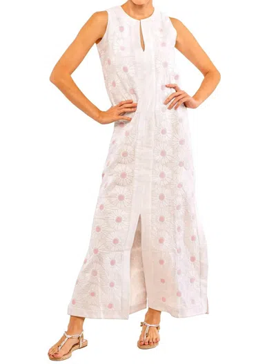 Gretchen Scott Women's A Daisy Of A Dress In White W/ Pink In Multi