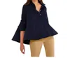 Gretchen Scott Women's Cotton Swing Seamed Top In Black In Black