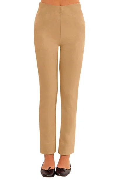Gretchen Scott Women's Gripeless Ultra Suede Pull On Pants In Beige In Neutral