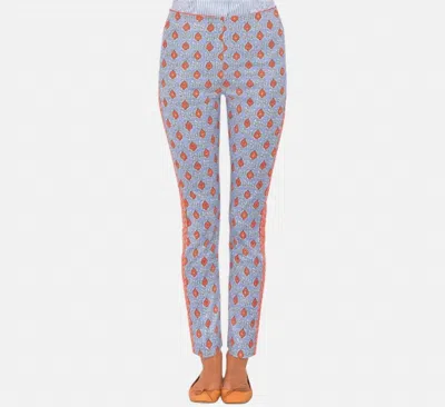 Gretchen Scott Women's Pull-on Knit Patterned Ankle Pant In Periwinkle In Blue