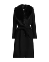 Gretha Milano Woman Coat Black Size Xl Polyester In Black