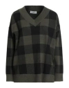 Gretha Milano Woman Sweater Military Green Size Onesize Viloft, Polyester, Wool In Green