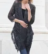 Gretty Zueger Iriel Embroidered Silk Cardigan In Silk Black In Black