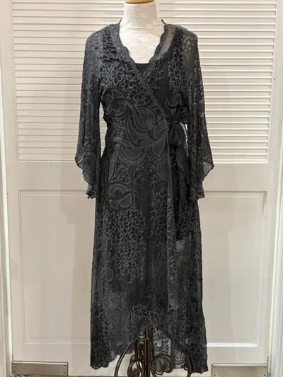 Gretty Zueger Real Embroidered Silk Dress In Silk Black In Multi