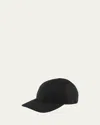 Grevi Men's Solid Cashmere Baseball Cap In Black Pattern