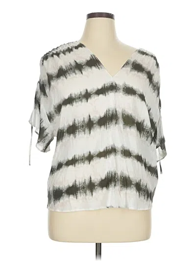 Pre-owned Grey & Gray Short Sleeve Blouse In Silver