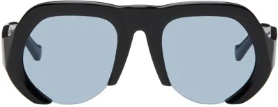 Grey Ant Ssense Exclusive Black Sphere Sunglasses In Black Blue
