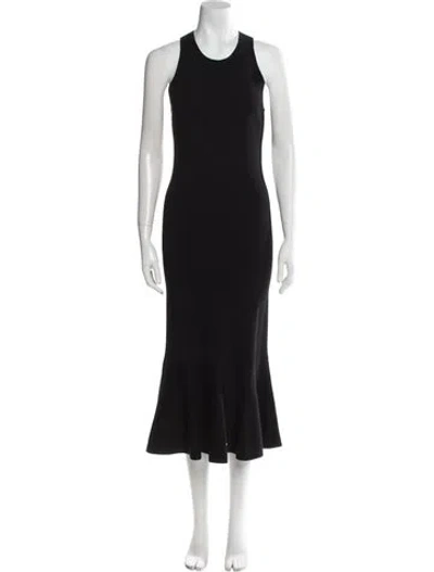 Pre-owned Grey By Jason Wu Crew Neck Long Dress In Black