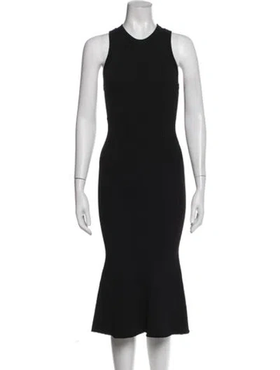 Pre-owned Grey By Jason Wu Crew Neck Midi Length Dress In Black