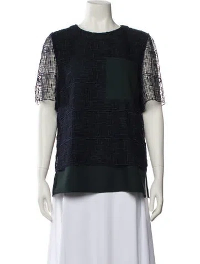 Pre-owned Grey By Jason Wu Crew Neck Short Sleeve Top In Blue