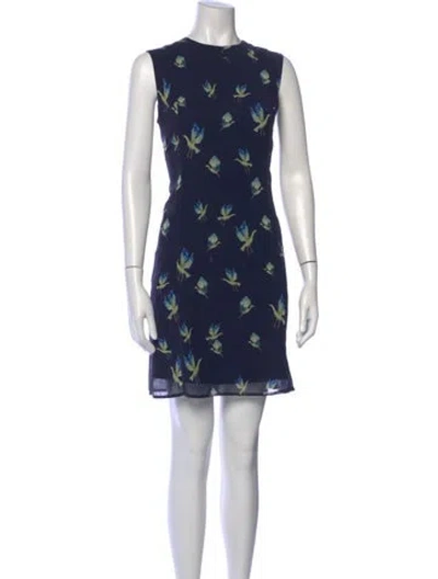 Pre-owned Grey By Jason Wu Floral Print Mini Dress In Blue