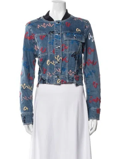 Pre-owned Grey By Jason Wu Graphic Print Denim Jacket In Blue