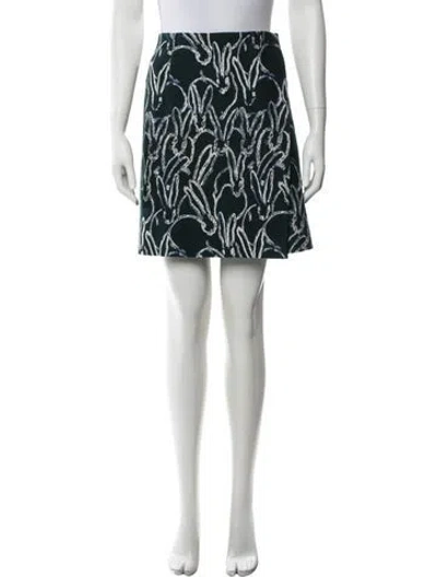 Pre-owned Grey By Jason Wu Graphic Print Mini Skirt In Green