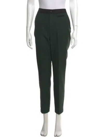 Pre-owned Grey By Jason Wu Patterned Straight Leg Pants In Green